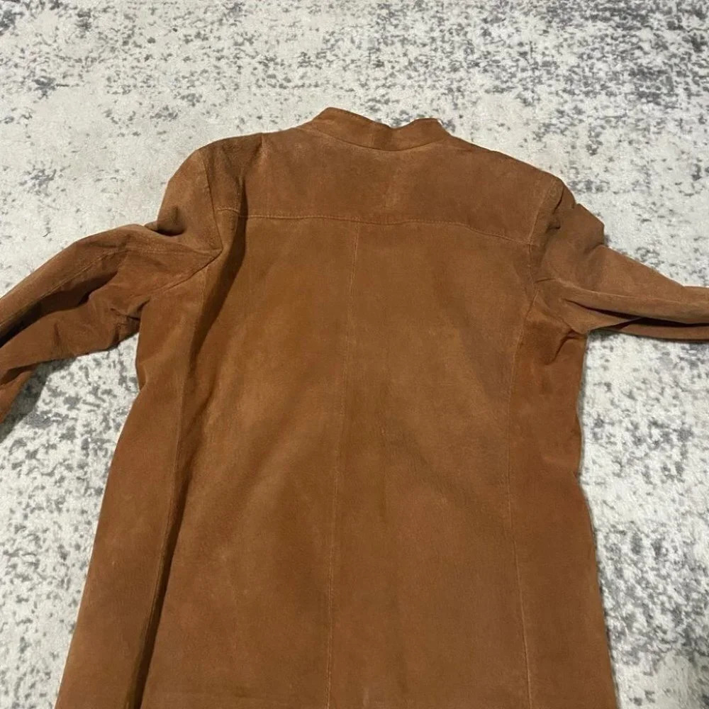Vintage Women's Tan Suede Leather Jacket - Picture 12 of 12